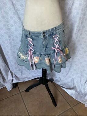 Hello Kitty AndFriends Cupid Ruffle Denim Skirt